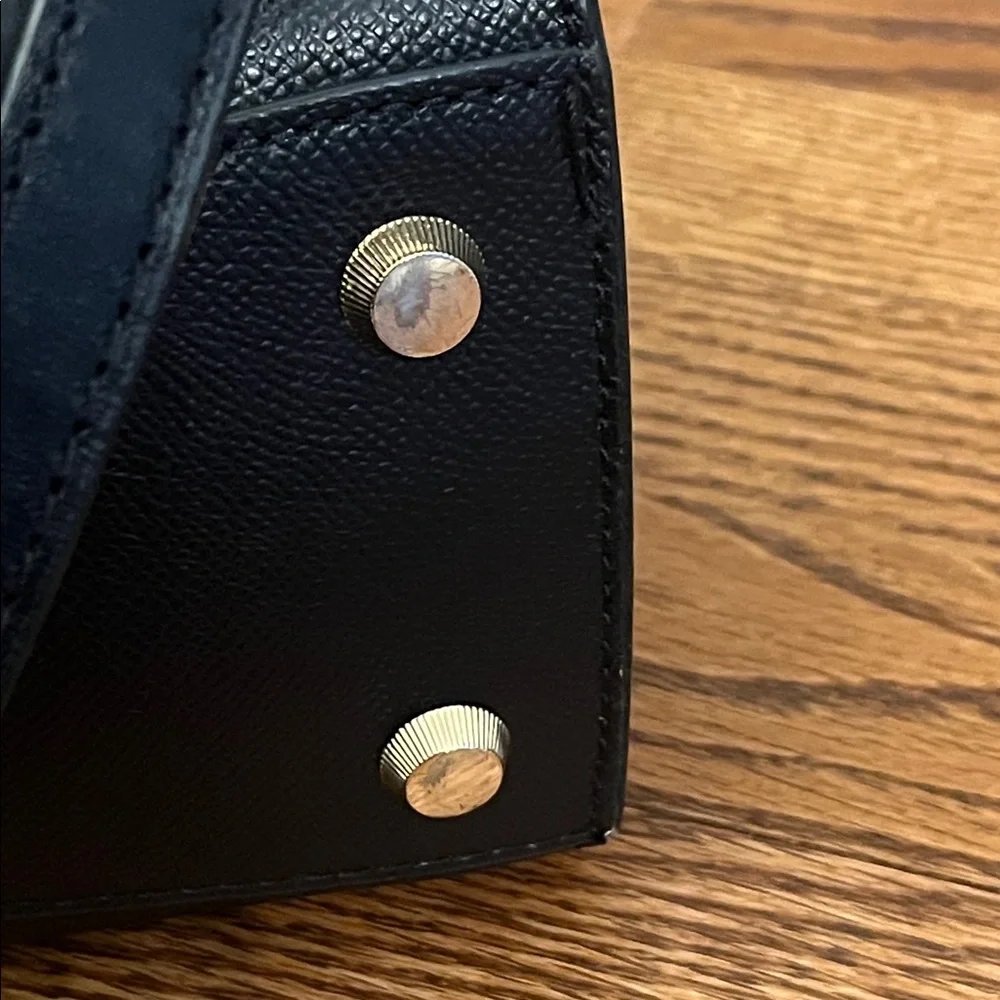 Michael Kors Bleecker Black Leather Satchel Bag Dual Handles